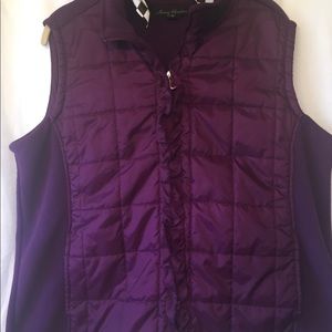 Women’s Deep Purple Zip-Up Vest, Size 1X